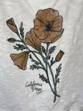 American Eagle California Poppy Floral Muscle Tank